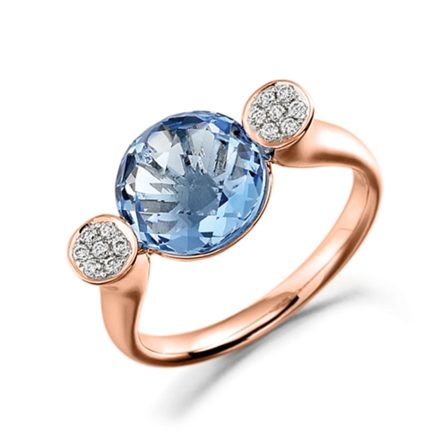 Bezel Setting Round Rose Gold Cherished Lab Grown Diamond Engagement Rings