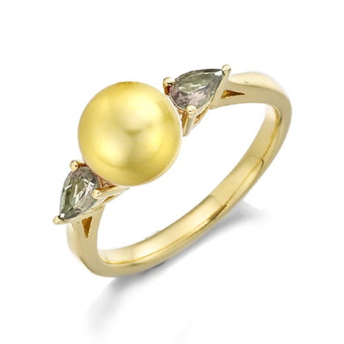 Prong Pear Yellow Gold Enamored Lab Grown Diamond Engagement Rings