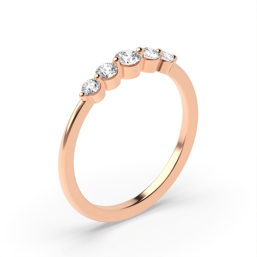 Pave Setting Round Rose Gold Infinity luxe Eternity Engagement Rings