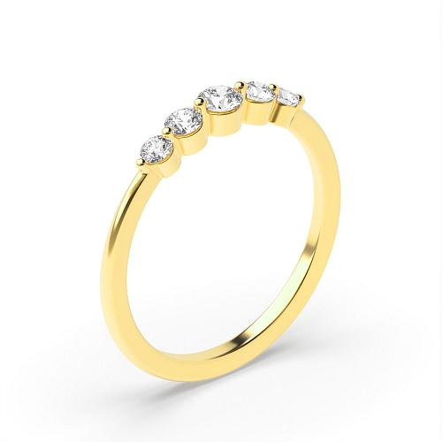 Pave Setting Round Yellow Gold Infinity luxe Eternity Engagement Rings