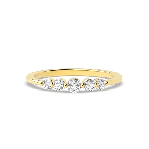 Pave Setting Round Yellow Gold Infinity luxe Eternity Engagement Rings