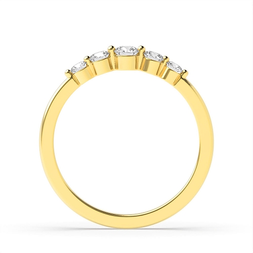 Pave Setting Round Yellow Gold Infinity luxe Eternity Engagement Rings