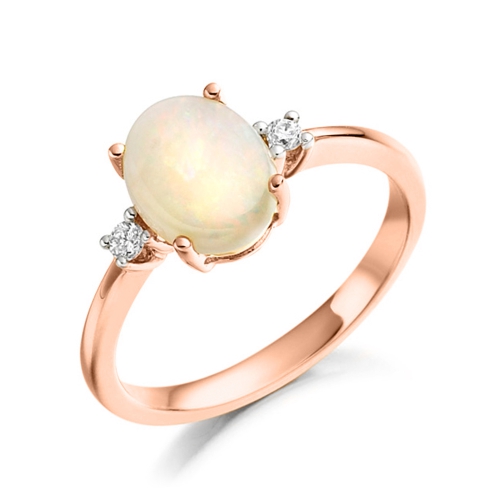 4 Prong Oval Rose Gold Twinkling Lab Grown Diamond Engagement Rings
