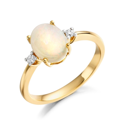 4 Prong Oval Yellow Gold Twinkling Lab Grown Diamond Engagement Rings