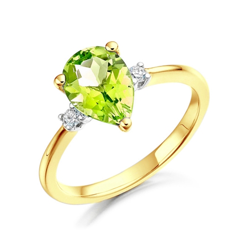 Prong Pear Yellow Gold Radiance Naturally Mined Diamond Gemstone Engagement Rings