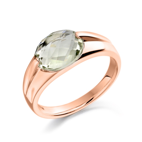 Channel Setting Oval Rose Gold Charm Lab Grown Diamond Engagement Rings