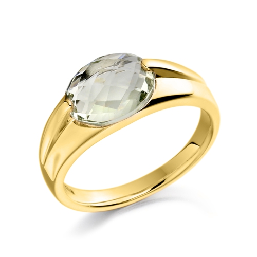 Channel Setting Oval Yellow Gold Charm Lab Grown Diamond Engagement Rings