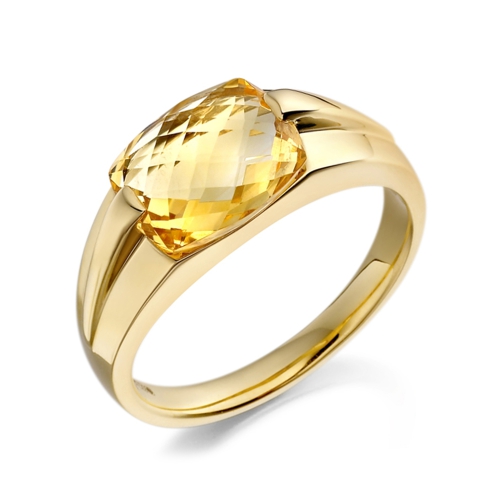 Channel Setting Cushion Yellow Gold Illume Lab Grown Diamond Engagement Rings