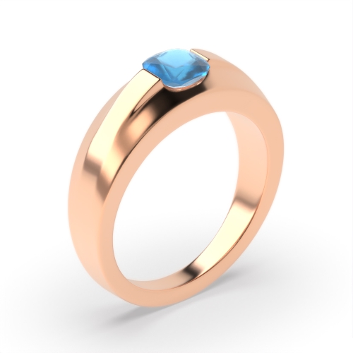 Channel Setting Cushion Rose Gold Naturally Mined Diamond Gemstone Engagement Rings