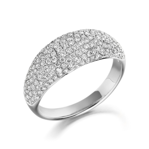 Pave Setting Round Luxe orbit Moissanite Eternity Diamond Rings