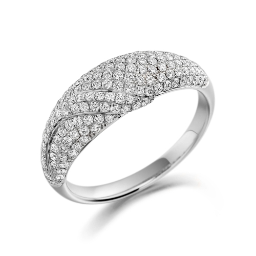 Pave Setting Round Dazzle Half Eternity Engagement Rings