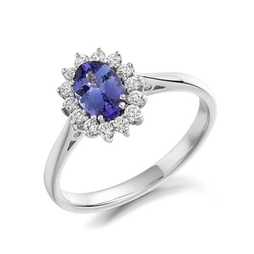4 Prong Oval Infinite Naturally Mined Gemstone Diamond Rings