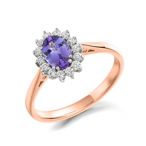 4 Prong Oval Rose Gold Infinite Lab Grown Diamond Engagement Rings