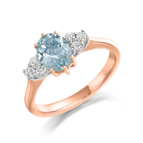 4 Prong Oval Rose Gold Vivid Lab Grown Diamond Engagement Rings