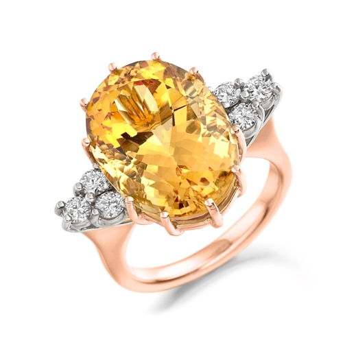 4 Prong Oval Rose Gold Big Naturally Mined Diamond Engagement Rings