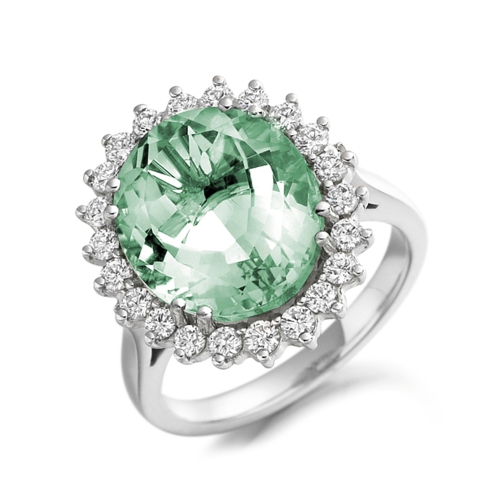 4 Prong Oval Harmony Naturally Mined Gemstone Diamond Rings