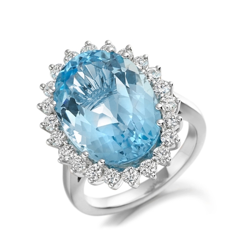 4 Prong Oval Devotion Naturally Mined Gemstone Diamond Rings