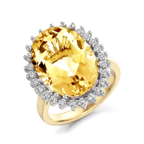 4 Prong Oval Yellow Gold Gem Lab Grown Diamond Engagement Rings