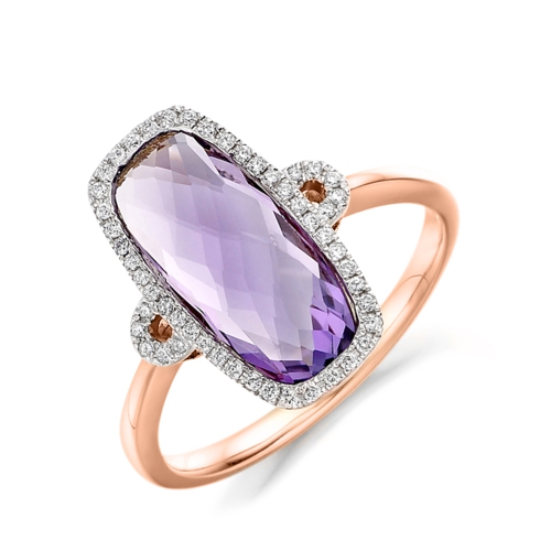 4 Prong Cushion Rose Gold Regal Lab Grown Diamond Rings