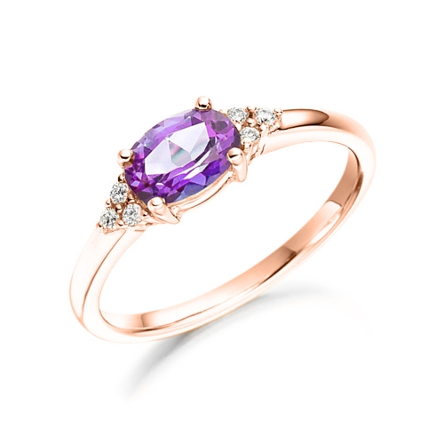 4 Prong Oval Rose Gold Iconic Naturally Mined Diamond Engagement Rings
