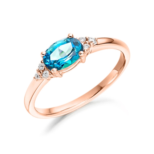 4 Prong Oval Rose Gold Iconic Naturally Mined Diamond Engagement Rings