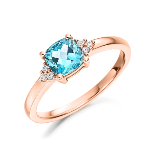 4 Prong Cushion Rose Gold Lab Grown Diamond Rings