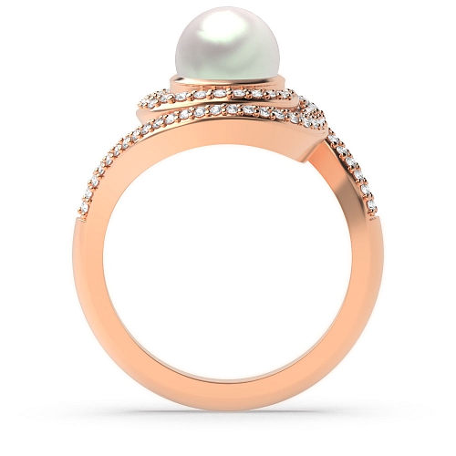 Pave Setting Round Rose Gold Precious Naturally Mined Diamond Rings