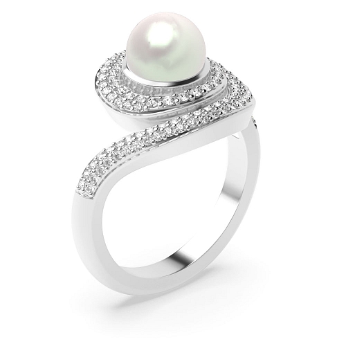 Pave Setting Round Precious Naturally Mined Gemstone Diamond Rings