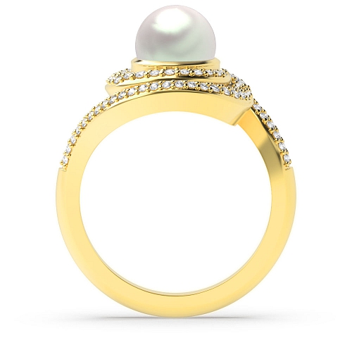 Pave Setting Round Yellow Gold Precious Naturally Mined Diamond Rings
