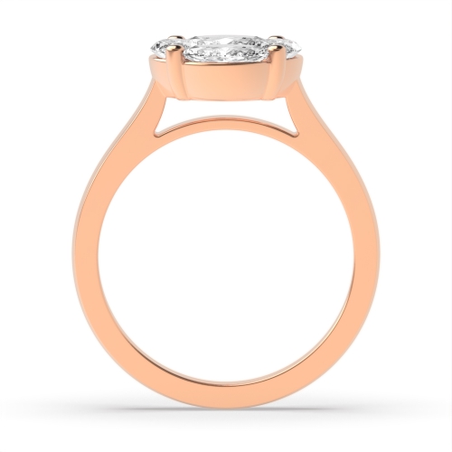 4 Prong Princess Rose Gold Flourish Engagement Rings