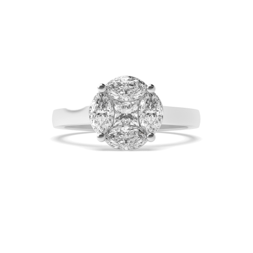 4 Prong Princess Flourish Moissanite Engagement Rings