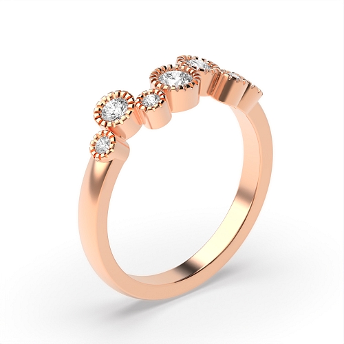 Bezel Setting Round Rose Gold Infinity side Engagement Rings