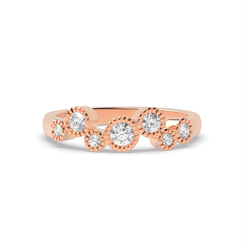 Bezel Setting Round Rose Gold Infinity side Engagement Rings