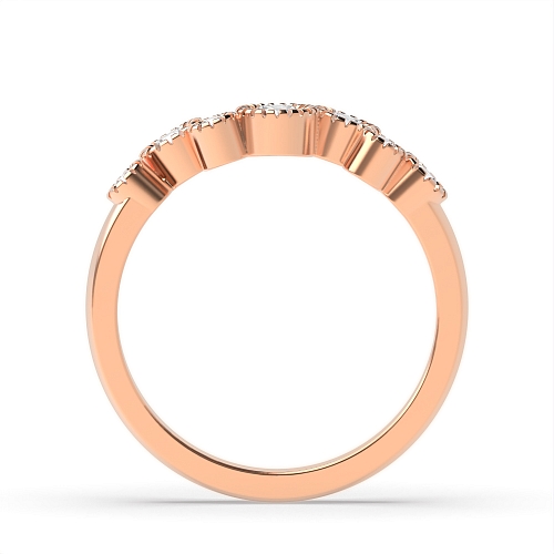 Bezel Setting Round Rose Gold Infinity side Engagement Rings