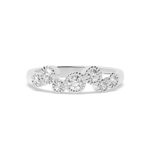 Bezel Setting Round Infinity side Seven Stone Engagement Rings