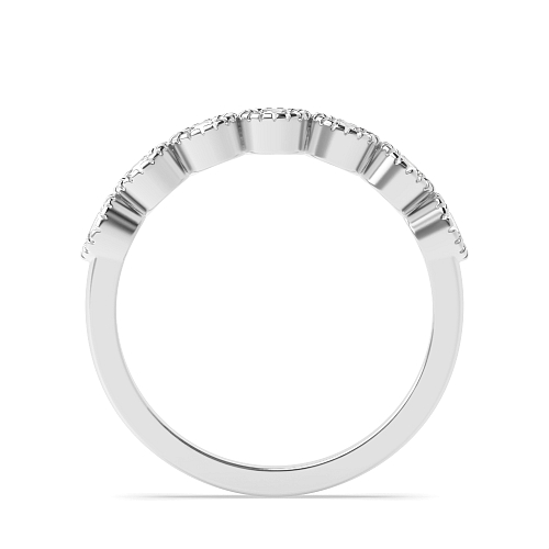 Bezel Setting Round Milligrain seven stone Moissanite Eternity Diamond Rings