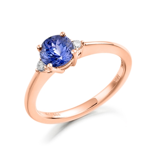4 Prong Round Rose Gold Craft Naturally Mined Diamond Engagement Rings