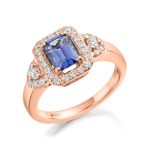 4 Prong Radiant Rose Gold Blossom Lab Grown Diamond Rings