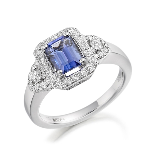 4 Prong Radiant Blossom Naturally Mined Gemstone Diamond Rings