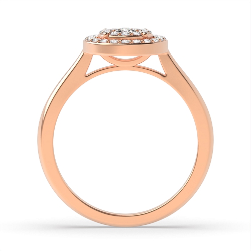 4 Prong Round Rose Gold Everlasting Halo Engagement Rings