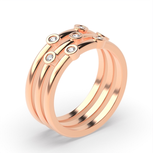 Bezel Setting Round Rose Gold Lavish Eternity Diamond Rings