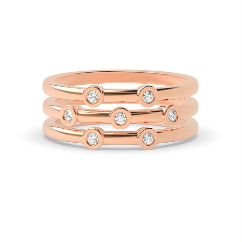 Bezel Setting Round Rose Gold Lavish Eternity Diamond Rings