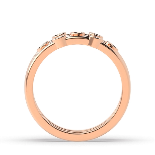 Bezel Setting Round Rose Gold Lavish Eternity Diamond Rings