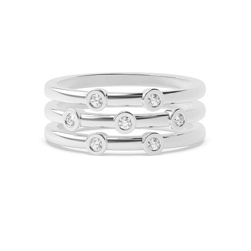 Bezel Setting Round Lavish Naturally Mined Eternity Diamond Rings