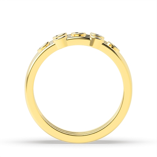 Bezel Setting Round Yellow Gold Lavish Eternity Diamond Rings