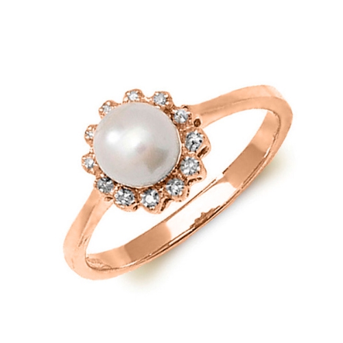 4 Prong Round Rose Gold Freshwater Lab Grown Diamond Engagement Rings