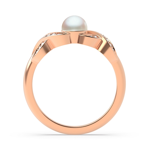 Pave Setting Round Rose Gold Criss cross Lab Grown Diamond Antique Engagement Rings