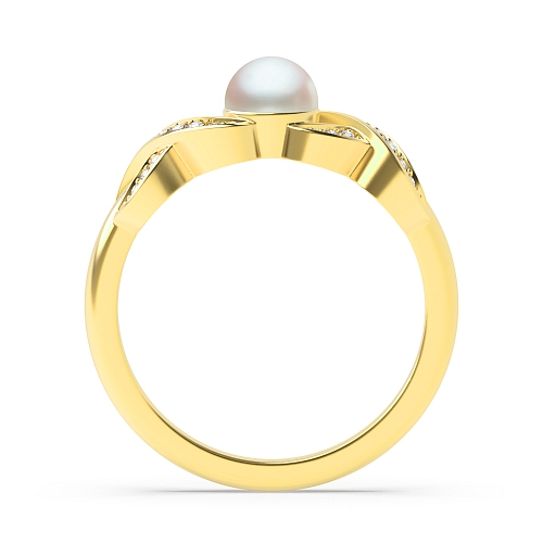 Pave Setting Round Yellow Gold Criss cross Lab Grown Diamond Antique Engagement Rings