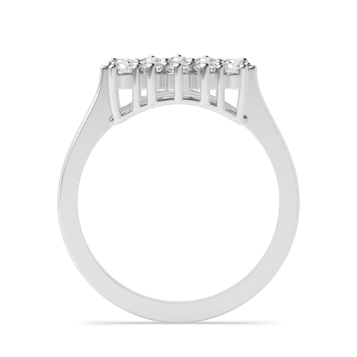 4 Prong Round/Baguette Crescent orbit Engagement Rings