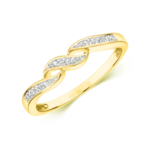 Pave Setting Round Yellow Gold Cluster Diamond Ring